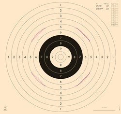 Bild von Präzisions Pistolenscheibe 9er + 10er weiß · mit Schlitzen (SW) (3010-Z9), 100 Stück