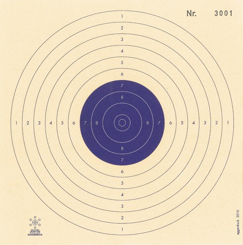 Bild von Luftpistolenscheibe mit Nummer blau (2010-NB), 250 Stück
