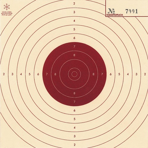 Bild von Spiegel der Luftpistolenscheibe mit Nummer in rot (2030-NR), 250 Stück